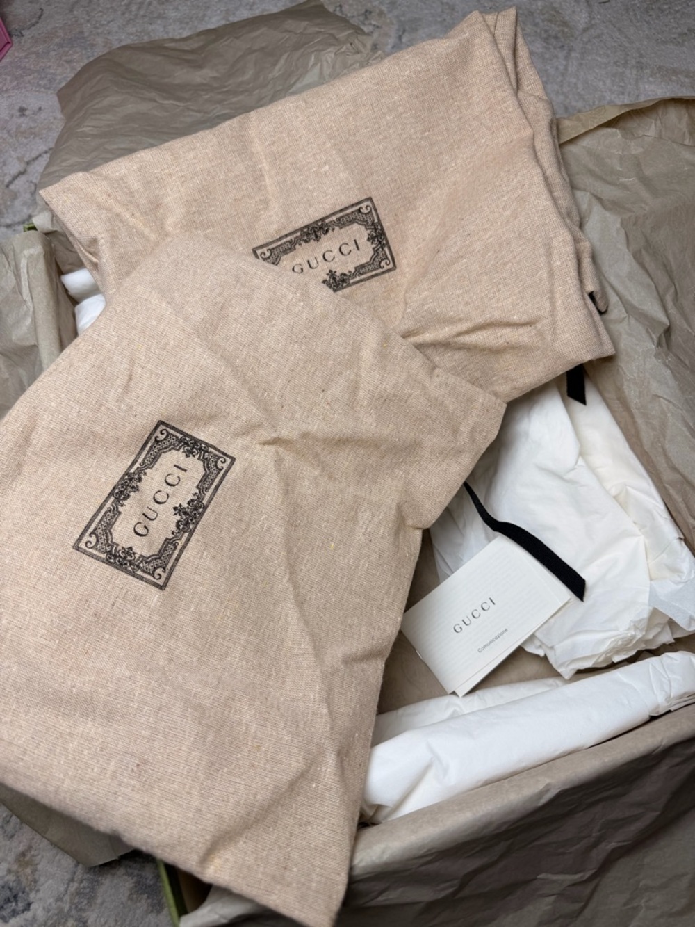 Gucci Camel & Ebony GG Canvas Platform Slides - Picture 15 of 15